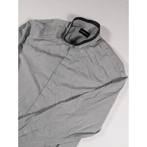 Emporio Armani Mens Mandarin Collar Hidden Button Shirt Grey Size 44 17.5